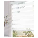 $75 Persilux Blackout Cordless Zebra Blinds (30x72, White) Day/Night
