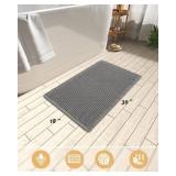 AMOAMI Upgraded Waffle Bath Mat, Non-Slip, Machine Washable, 18x30