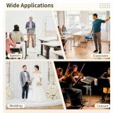 $147 Acrylic Podium Stand with Wheels, Adjustable Height