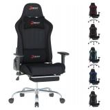 $117 DEEPfurniture Fabric Gaming Chair with Footrest Mg(1005-Black)