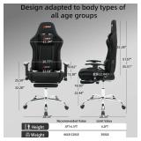 $117 DEEPfurniture Fabric Gaming Chair with Footrest Mg(1005-Black)