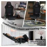 $117 DEEPfurniture Fabric Gaming Chair with Footrest Mg(1005-Black)