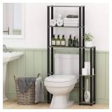 Turn-N-Tube French Oak Grey/Black Toilet Space Saver 5 Shelves
