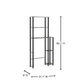 Turn-N-Tube French Oak Grey/Black Toilet Space Saver 5 Shelves