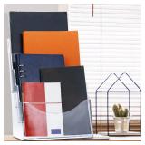QWORK 2Pack Acrylic Brochure Holder, 8.5x11, 4-Tier Pamphlet Stand