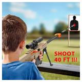 Toy Sniper Rifle with Scope - Soft Bullet Foam Blaster 37in