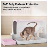 $62 RIZZARI Enclosed Cat Litter Box with Top/Front Entry, Odor Control
