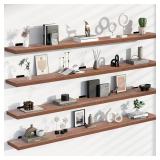 $190 TEDIDUWA Rustic Wood Floating Shelves Set of 4, 60-Inch, 150lb