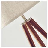 $100 Brightech Emma LED Floor Lamp with Wood Legs Walnut Brown