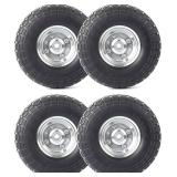 $57 AR-PRO 4-Pack 10-Inch Solid Rubber Tire Wheels, 4.10/3.50-4