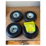 $57 AR-PRO 4-Pack 10-Inch Solid Rubber Tire Wheels, 4.10/3.50-4