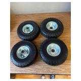 $57 AR-PRO 4-Pack 10-Inch Solid Rubber Tire Wheels, 4.10/3.50-4