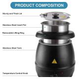 $85 YBSVO 11 Qt Round Black Countertop Kettle Warmer - 120V, 400W