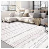 $85 Nakagishi 8x10 Area Rug - Washable Boho Gray Non-Slip Carpet
