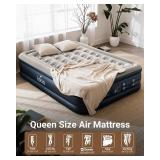 $76 iDOO Queen Air Mattress with Built-in Pump, 18" Raised