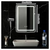 $48 LED Bathroom Mirror 16x24 Anti-Fog, Dimmable Front/Backlight