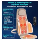 $169 Shiatsu Back Massage Chair Seat Cushion with Heat, 4D Kneading