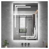 $66 Floisdace 24x36 LED Mirror with Lights, Anti-Fog Tempered Glass
