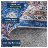 Vipfree Vintage 8x10 Washable Area Rug, Non-Slip Backing