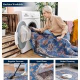 Vipfree Vintage 8x10 Washable Area Rug, Non-Slip Backing