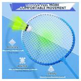 Chitidr 12 Pack Badminton Racket Set with Nylon Shuttlecocks