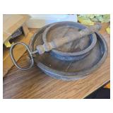 $73 Round Decorative Wood 2-Tier Tray - Brown - No Size