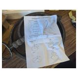 $73 Round Decorative Wood 2-Tier Tray - Brown - No Size