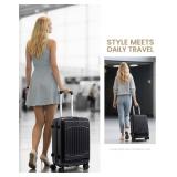 $160 LOVEVOOK Carry-On Luggage, 20-Inch PC Hard Shell USB Port
