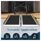 $90 Portable Aluminum Wheelchair Ramp, 36x29x2, 600lb, Home/Car/Steps