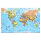 Maps International Giant World Map - 46 x 80 - Full Lamination