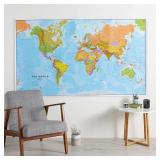 Maps International Giant World Map - 46 x 80 - Full Lamination