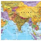 Maps International Giant World Map - 46 x 80 - Full Lamination