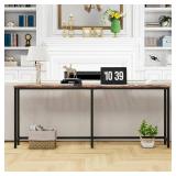 $73 HOMERECOMMEND 70.8-Inch Console Table with USB Ports, Rustic Brown