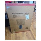 $55 Kingson Single Panel Fireplace Screen Standalone Pewter 37.8L, Dark Gre