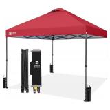 $126 CROWN SHADES 10x10 Pop Up Canopy Tent, Red, WITH Sidewalls.