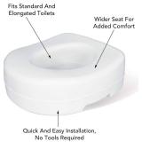 Carex Toilet Seat Riser, 5.5 in, Raised Seat Supports 300lbs