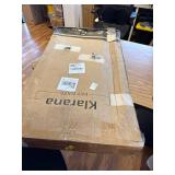 $110 36" Tall Freestanding Dog Gate with Cat Door, 80" Foldable Gate