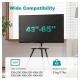 $76 ECOTINY Tripod TV Stand for 43 65 Inch LCD/LED, Height Adjustable