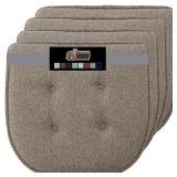 Gorilla Grip Tufted Memory Foam Chair Cushions, 16x17, Beige