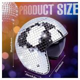Disco Helmet with Retractable Visor Mirror Hat for DJ Party