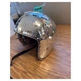 Disco Helmet with Retractable Visor Mirror Hat for DJ Party