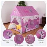 Naibrxh Unicorn Castle Playhouse with Mat, Large Kids Play Tent