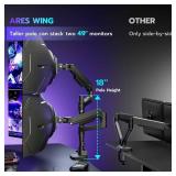 $120 ARES WING Dual Monitor Arm Desk Mount for 17-49" Ultrawide, 44 lb