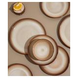 $130 Pokini Stoneware Dinnerware Set for 6, 18pc, Dishwasher Safe