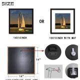 VITOIVE 14x14 Frame Black with Mat, Wood Picture Frame 2 Pack