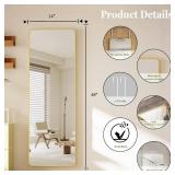 BEAUTYPEAK 14x48 Over-the-Door Mirror, Aluminum Frame, Gold