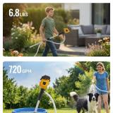 $90 Brushless Water Transfer Pump for Dewalt 20V Battery, 720 GPH