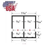Two Pack 1/2" Panel Sliding Door Track - 36" Upper-Lower - Outwater