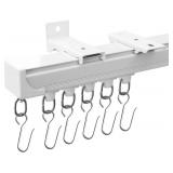 $53 MaKefeile Curtain Tracks Wall Mounted Heavy-Duty Rails White 3 9ft