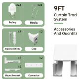 $53 MaKefeile Curtain Tracks Wall Mounted Heavy-Duty Rails White 3 9ft